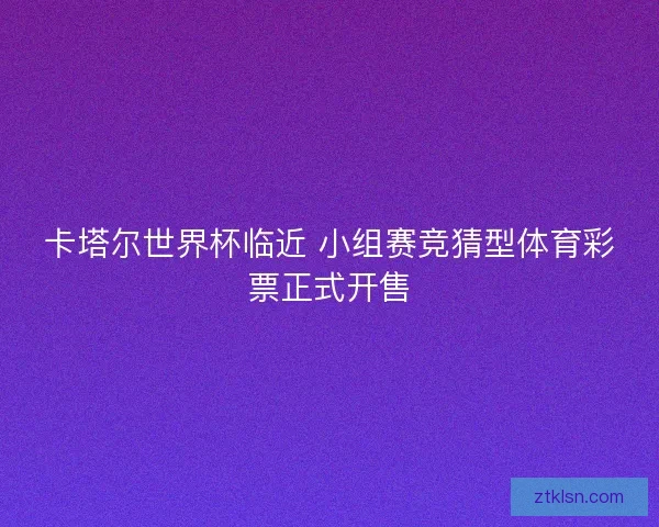 卡塔尔世界杯临近 小组赛竞猜型体育彩票正式开售